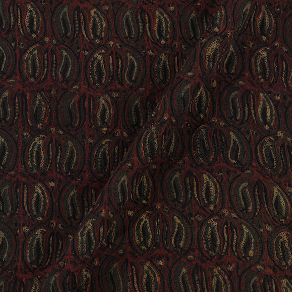 Assam Silk Plum Colour Leaves Print Fabric Online 9011Q