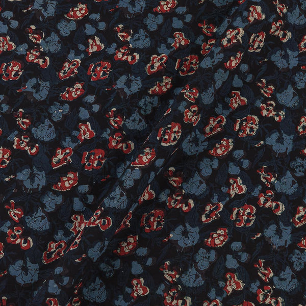Assam Silk Plum Colour Floral Hand Block Print Fabric Online 9011V