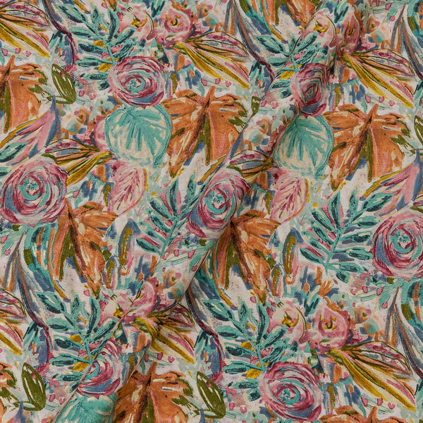 Buy Dusty Gamathi Off White Colour Floral Print Cotton Fabric Online 9072CQ  - SourceItRight