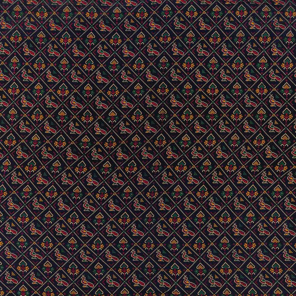 Buy Soft Cotton Midnight Blue Colour Patola Print Fabric Online 9023BN4 -  SourceItRight