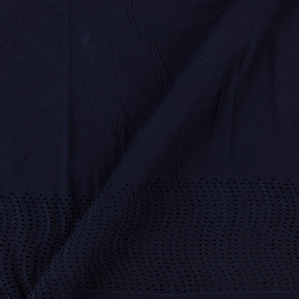 Plain Cotton Navy Blue Colour Schiffli Cut Work Daman Border Fabric Online 9029B