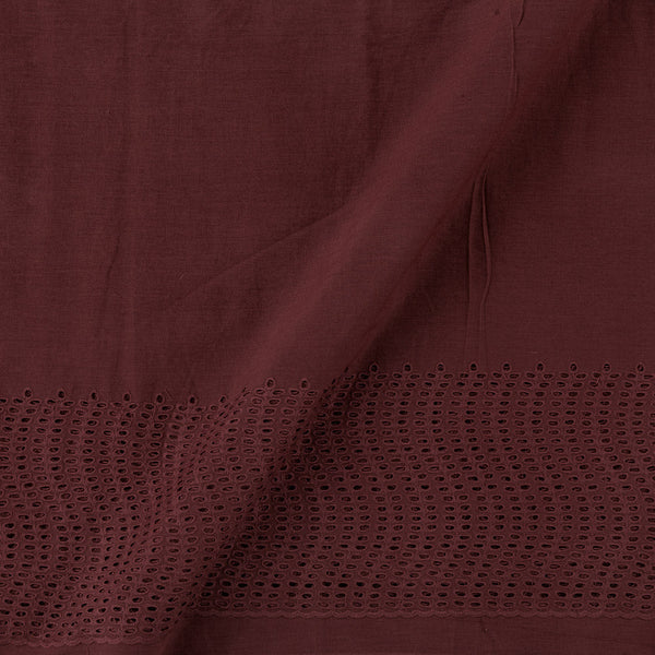 Plain Cotton Dusty Pink Colour Schiffli Cut Work Daman Border 50 Inches Width Fabric cut of 0.80 Meter