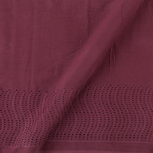 Plain Cotton Dusty Pink Colour Schiffli Cut Work Daman Border Fabric Online 9029I