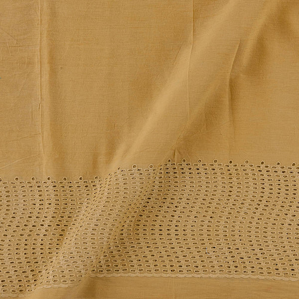 Plain Cotton Cream Colour Schiffli Cut Work Daman Border Fabric Online 9029M