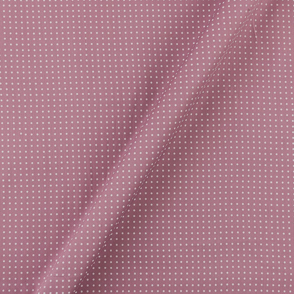 Dots Print on Dusty Rose Coloured Premium Cotton Satin Fabric Online 9031A3