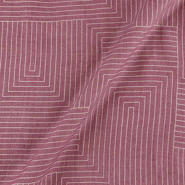 Buy Premium Pure Linen Onion Pink Colour Geometric Print Fabric Online 9032B8