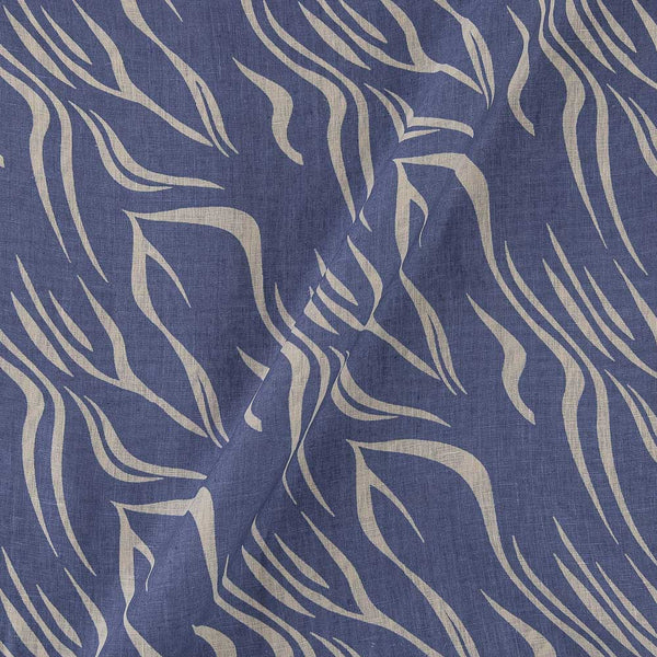 Premium Pure Linen Blue Horizon Colour Abstract Print 43 Inches Width Fabric cut of 0.90 Meter