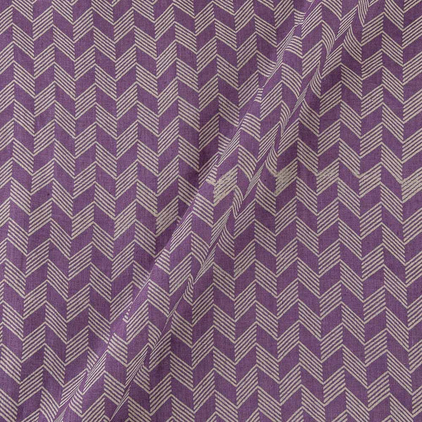 Premium Pure Linen Purple Colour Geometric Print 43 Inches Width Fabric