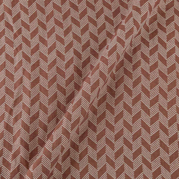 Premium Pure Linen Brick Colour Geometric Print 43 Inches Width Fabric