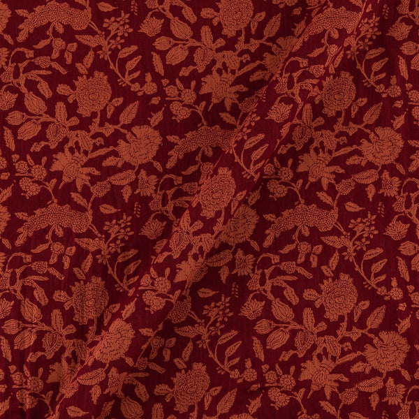 Mul Satin Maroon Colour Floral Jaal Print Fabric Online 9050AX