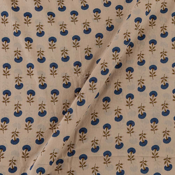 Cotton Satin Beige Colour Floral Print Fabric Online 9050BD2