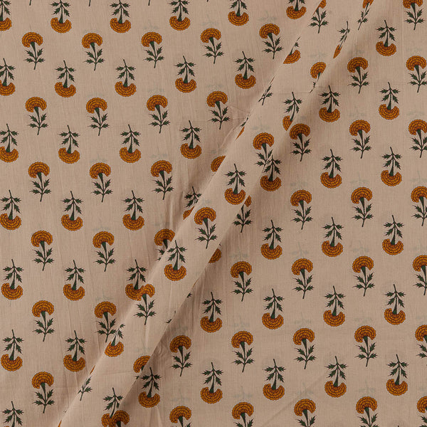Cotton Satin Beige Colour Floral Print Fabric Online 9050BD3