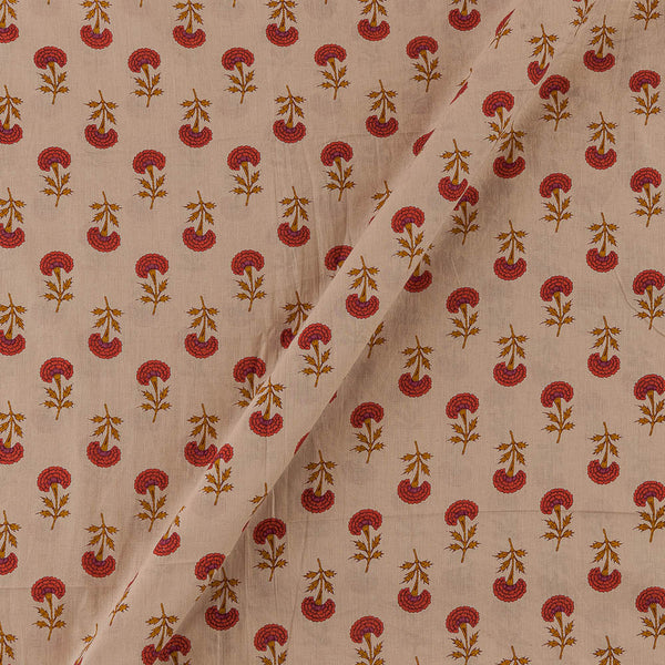 Cotton Satin Beige Colour Floral Print Fabric Online 9050BD4
