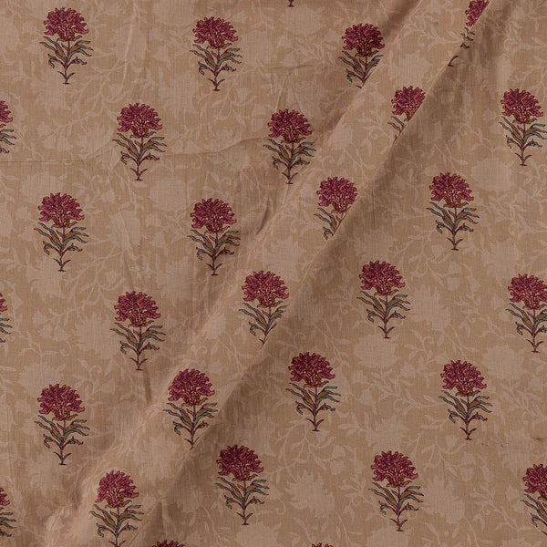 Cotton Satin Beige Colour Floral Print Fabric Online 9050BF3