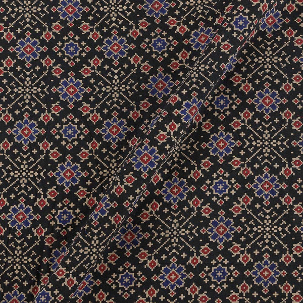 Dusty Gamathi Black Colour Patola Print 45 Inches Width Cotton Fabric