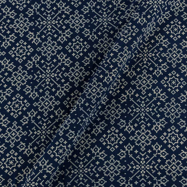Dusty Gamathi Dark Blue Colour Patola Print 45 Inches Width Cotton Fabric