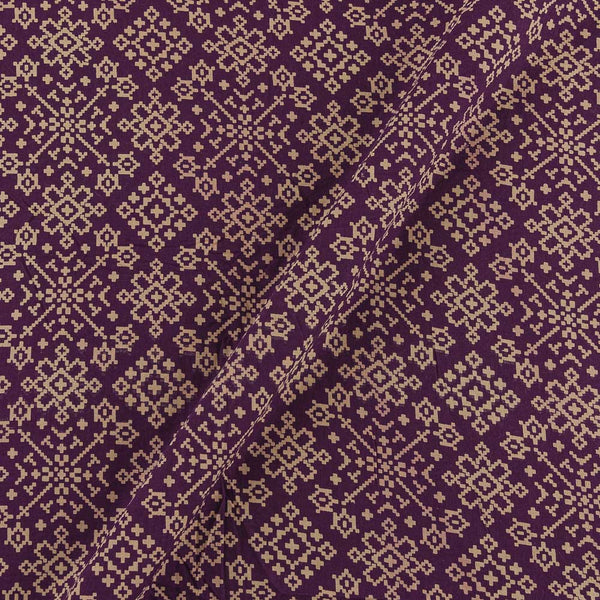 Dusty Gamathi Purple Wine Colour Patola Print 45 Inches Width Cotton Fabric