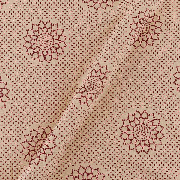 Ajrakh Gamathi Theme Cotton Off White Colour Bandhani Print Fabric Online 9072EY2