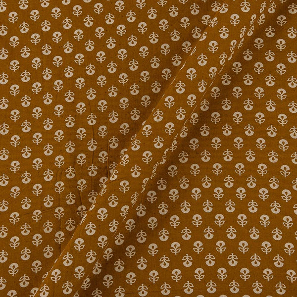 Dusty Gamathi Mustard Brown Colour Floral Print Cotton Fabric Online 9072FB6