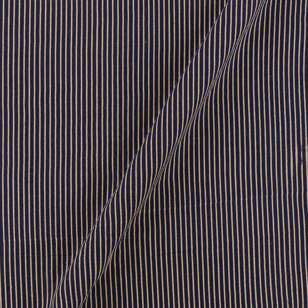 Ajrakh Gamathi Theme Cotton Navy Blue Colour Stripes Print Fabric Online 9072FC1