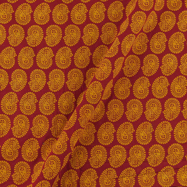 Ajrakh Gamathi Theme Cotton Red Colour Paisley Print Fabric Online 9072FH6