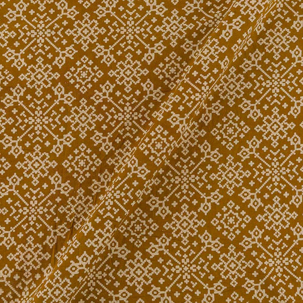 Ajrakh Gamathi Theme Cotton Mustard Yellow Colour Patola Print Fabric Online 9072FI4