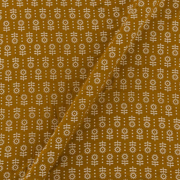 Dusty Gamathi Mustard Yellow Colour Floral Print Cotton Fabric Online 9072FK1