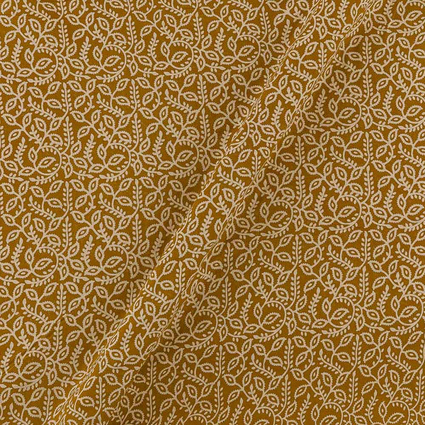 Dusty Gamathi Mustard Yellow Colour Jaal Print Cotton Fabric Online 9072FL7
