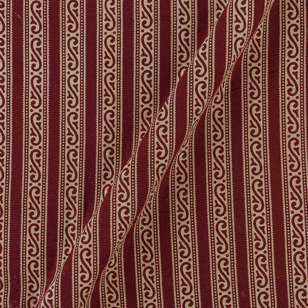 Dusty Gamathi Maroon Colour All Over Border Print 45 Inches Width Cotton Fabric