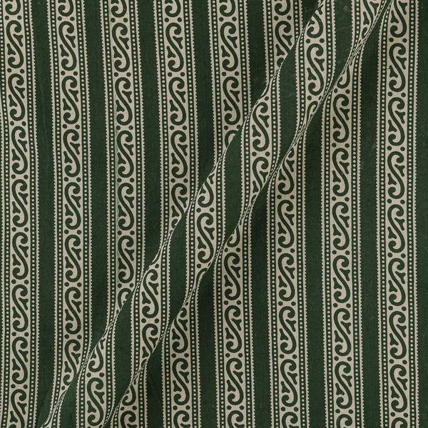 Dusty Gamathi Dark Green Colour All Over Border Print 45 Inches Width Cotton Fabric