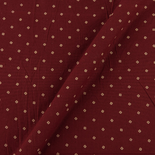 Dusty Gamathi Maroon Colour Bandhani Print Cotton 45 Inches Width Fabric