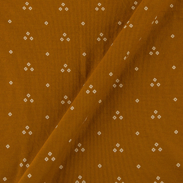 Dusty Gamathi Mustard Brown Colour Bandhani Print Cotton 45 Inches Width Fabric