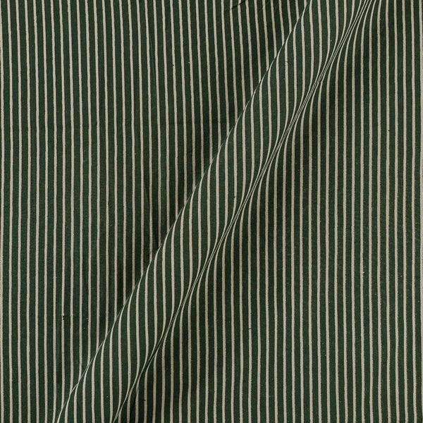 Dusty Gamathi Dark Green Colour Stripes Print Cotton 45 Inches Width Fabric
