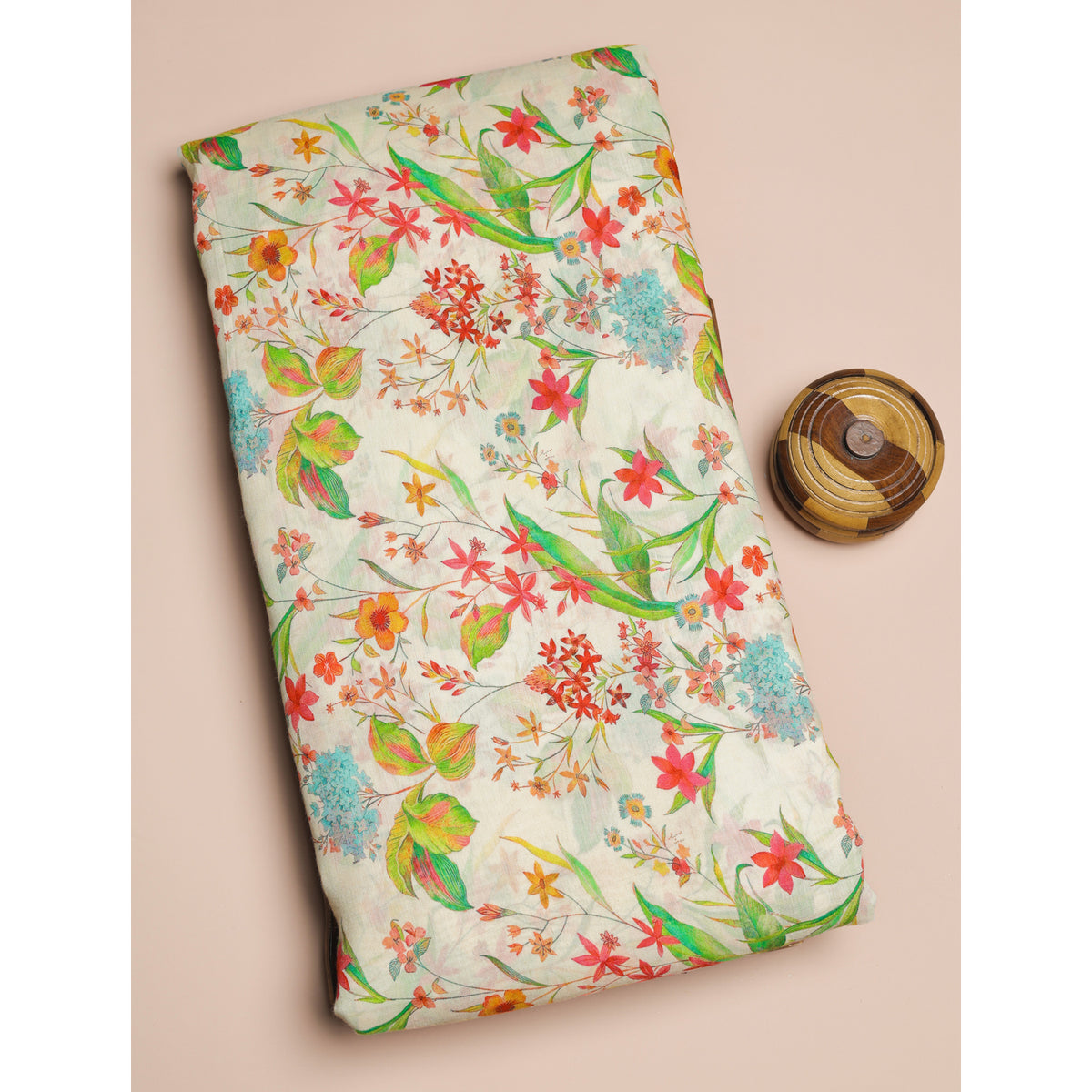 SEMI TUSSAR PRINTED FABRIC