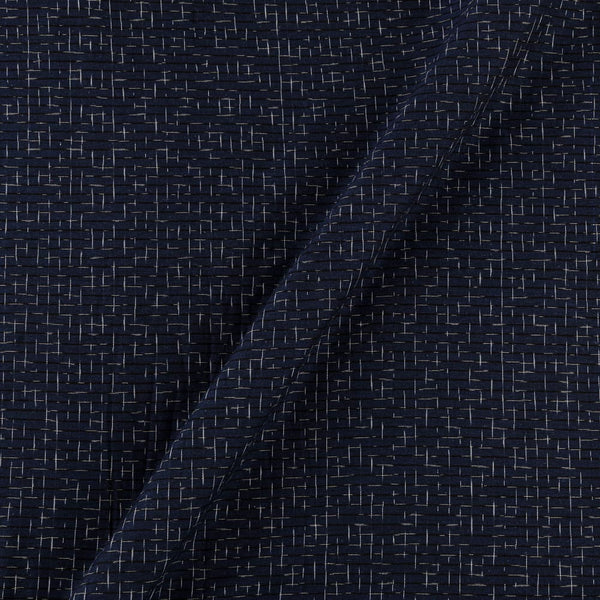 Unique Geometric Ikat (Ikat in Warp and Striped in Weft) Midnight Blue X Black Cross Tone Washed Fabric Online 9150AH1