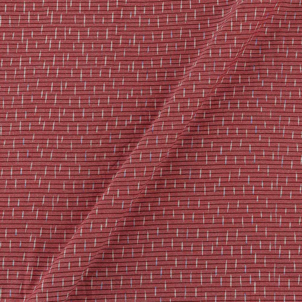 Unique Geometric Ikat (Ikat in Warp and Striped in Weft) Carrot Pink Colour Washed Fabric Online 9150AJ1