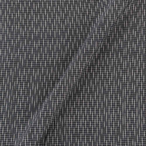 Unique Geometric Ikat (Ikat in Warp and Striped in Weft) Grey X Black Cross Tone Washed Fabric Online 9150AJ3