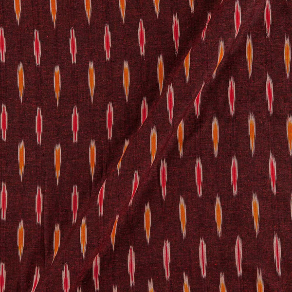 Buy Ikat Cotton Maroon Black Mix Tone Washed Fabric 9150FN Online