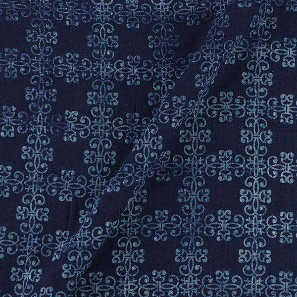 Authentic Dabu Cotton Indigo Colour Geometric Block Print Fabric Online 9179FU1