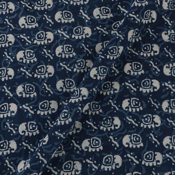 Natural Indigo Dye Quirky Block Print on 43 Inches Width Cotton Fabric