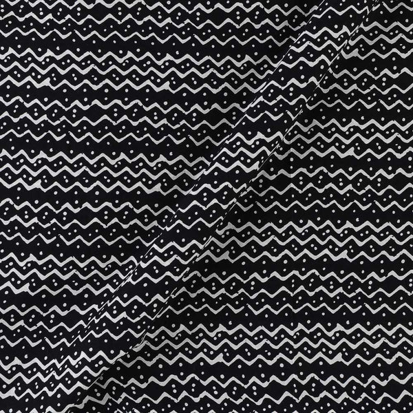 Soft Cotton Black Colour Geometric Print Fabric Online 9180DQ