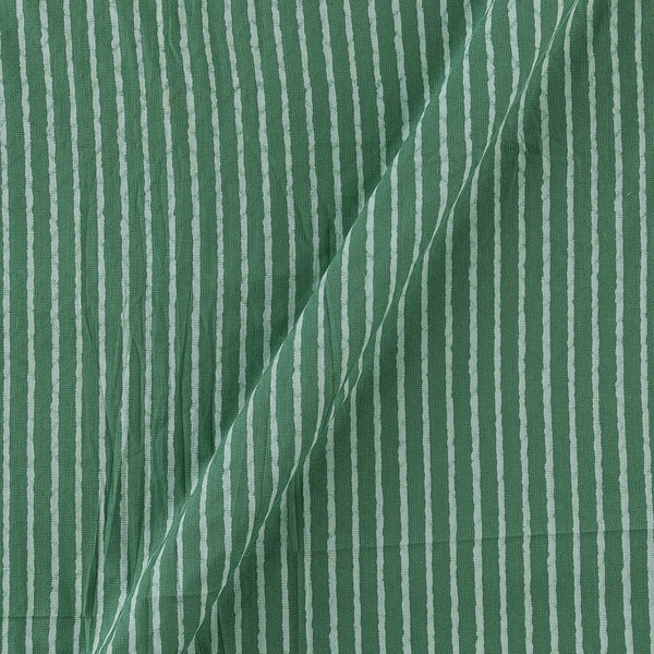 Stripes Discharge Print on Laurel Green Colour Dobby Cotton Fabric Online 9183U2
