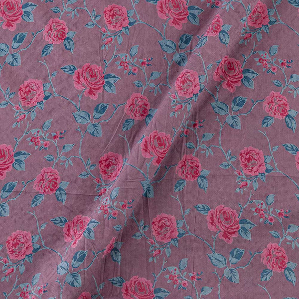 Floral Jaal Discharge Print on Purple Pink Colour Dobby Cotton Fabric Online 9183V4