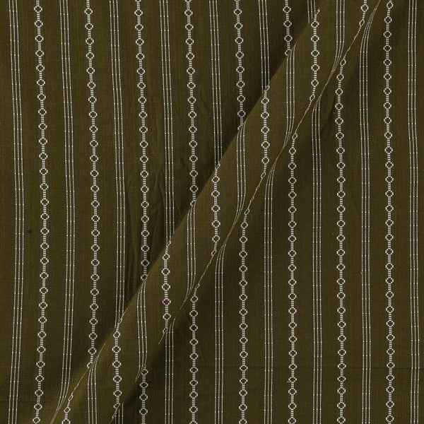 Cotton Jacquard Kantha Stripes Mehendi Green Colour Fabric Online 9359ABU4