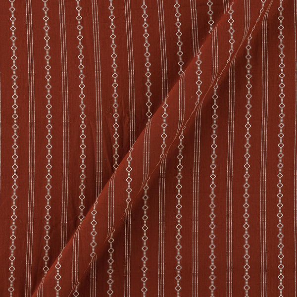 Cotton Jacquard Kantha Stripes Rust Colour Fabric Online 9359ABU5