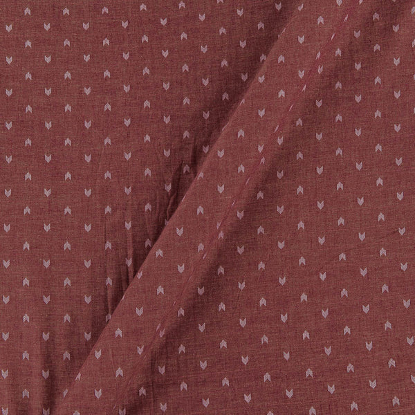 Cotton Jacquard Butta Maroon X White Cross Tone 43 Inches Width Washed Fabric