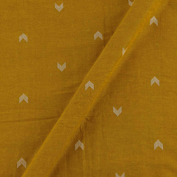 Cotton Two Ply Jacquard Butta Mustard Gold Colour 42 Inches Width Washed Fabric
