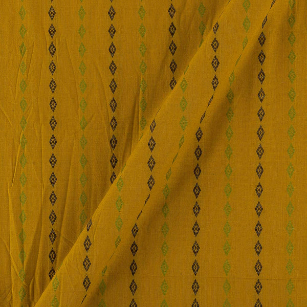 Cotton Geometric Jacquard (Stripes Pattern) Mustard Colour Washed Fabric Online 9359AFL2