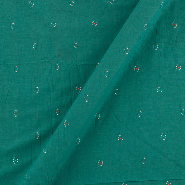 Cotton Jacquard Butti Mint Green Colour 43 Inches Width Washed Fabric