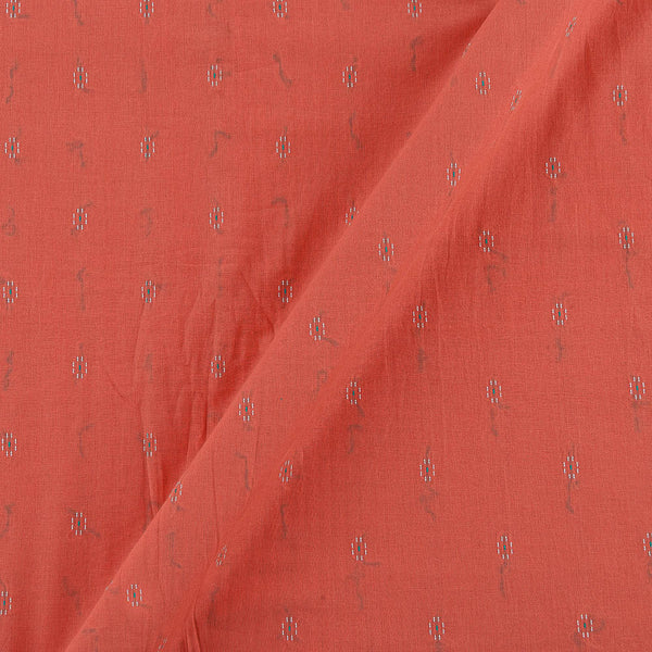Cotton Jacquard Butti Carrot Orange Colour 43 Inches Width Washed Fabric